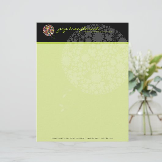 Kleurrijke Pop van de Veerbloem Whimsical & Chic Briefhoofd (Staand voorkant)