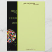 Kleurrijke Pop van de Veerbloem Whimsical & Chic Briefhoofd Sjabloon (Voorkant)