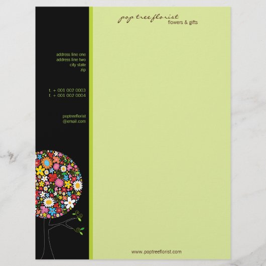 Kleurrijke Pop van de Veerbloem Whimsical & Chic Briefhoofd Sjabloon (Voorkant)