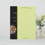 Kleurrijke Pop van de Veerbloem Whimsical & Chic Briefhoofd Sjabloon (Staand voorkant)