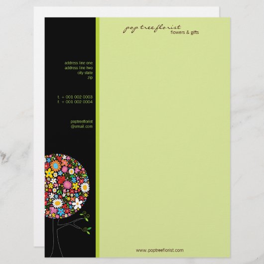 Kleurrijke Pop van de Veerbloem Whimsical & Chic Briefhoofd Sjabloon (Voorkant / Achterkant)