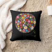 Kleurrijke Pop van de Veerbloem Whimsical Chic Kussen (Deken)