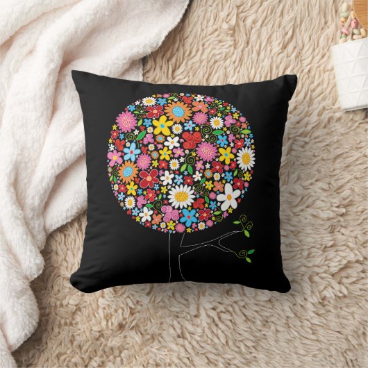 Kleurrijke Pop van de Veerbloem Whimsical Chic Kussen (Deken)