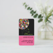 Kleurrijke Pop van de Veerbloem Whimsical & Chic Visitekaartje (Staand voorkant)