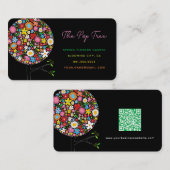 Kleurrijke Pop van de Veerbloem Whimsical Chic Visitekaartje (Voorkant / Achterkant)