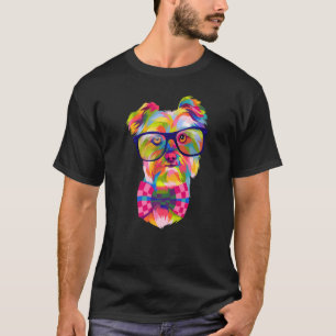 Kleurrijke Pop Yorkshire Terrier Portret Yorkie Pr T-shirt