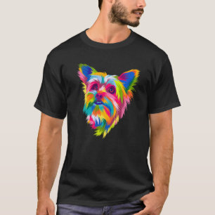 Kleurrijke Pop Yorkshire Terrier Portret Yorkie Pr T-shirt