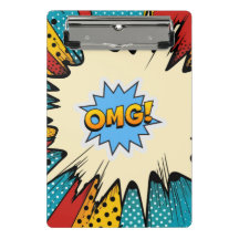 Kleurrijke popart OMG Blauw rood abstract Retro