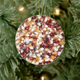 Kleurrijke Popcornpitten, Maiskolven Keramisch Ornament