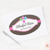 Kleurrijke Poppen Bakkerij Doos Verzegeling Ovale Sticker (Envelop)