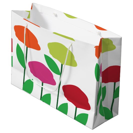 Kleurrijke Poppy Bloemen Bloemen Groot Cadeauzakje (Voorkant Gekanteld)