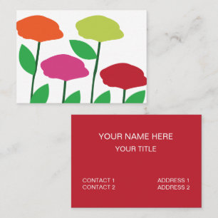 Kleurrijke Poppy Bloemen Bloemen Visitekaartje