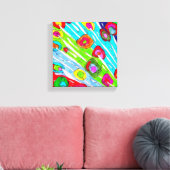 Kleurrijke Poppy Bloemen Verpakt Canvas - 10" x 10 Afdruk (Insitu (Woonkamer))