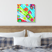 Kleurrijke Poppy Bloemen Verpakt Canvas - 10" x 10 Afdruk (Insitu (Slaapkamer))