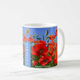 Kleurrijke Poppy Field gepersonaliseerd Koffiemok