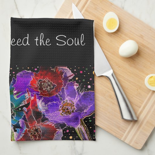 Kleurrijke Poppy Flowers 1/2 Fold keukenhanddoek (Quarter Fold)