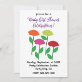 Kleurrijke Poppy Flowers Baby shower Kaart (Voorkant)