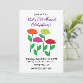 Kleurrijke Poppy Flowers Baby shower Kaart (Staand voorkant)
