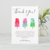 Kleurrijke Popsicle Baby shower dank u Bedankkaart (Staand voorkant)