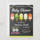 Kleurrijke Popsicle Baby shower Invitation Kaart (Voorkant)