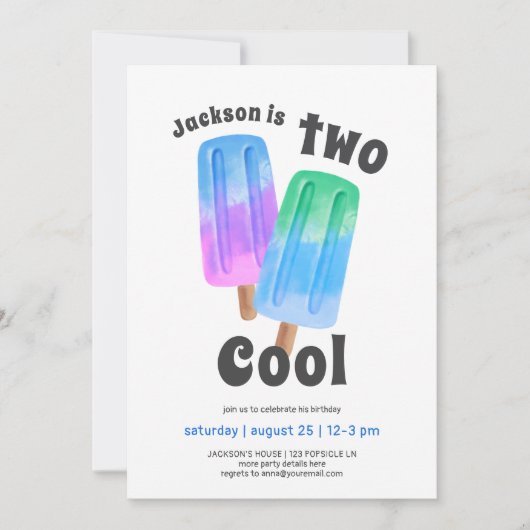 Kleurrijke Popsicle Jongen 2e Verjaardag Kaart (Voorkant)