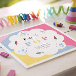 Kleurrijke Popsicle Klaar om te barsten Baby Showe Servet