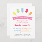 Kleurrijke Popsicle Summer Party Uitnodigingen (Voorkant / Achterkant)