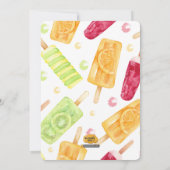 Kleurrijke Popsicle Zomer Baby Shower Uitnodiging (Achterkant)