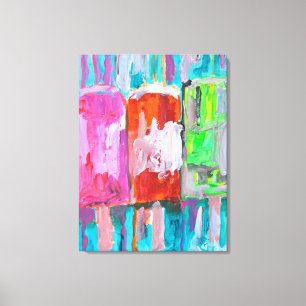 Kleurrijke Popsicles Zomer Abstract Canvas Afdruk