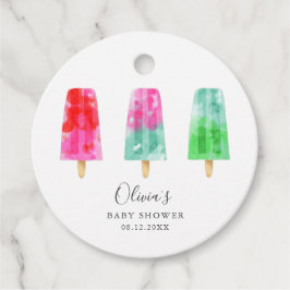 Kleurrijke Popsicles Zomer Baby shower Bedankjes Labels