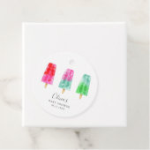 Kleurrijke Popsicles Zomer Baby shower Bedankjes Labels (In situ)