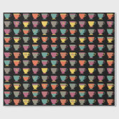 Kleurrijke porseleinthee-bekertjes, winterkoffie-m cadeaupapier (Vlak)