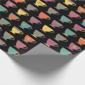 Kleurrijke porseleinthee-bekertjes, winterkoffie-m cadeaupapier (Hoek)