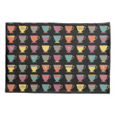 Kleurrijke porseleinthee-bekertjes, winterkoffie-m kussensloop (Achterkant)