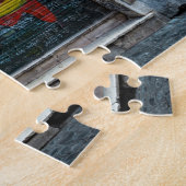 Kleurrijke portier van de bestuurdersfiets legpuzzel (Zijkant)