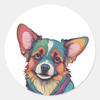 Kleurrijke portret schattige hond sticker