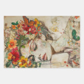 Kleurrijke portretten bloemenportret, zware decoup inpakpapier vel (Voorkant 2)