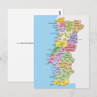 Kleurrijke Portugal Kaart