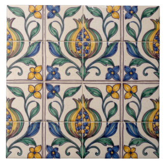 Kleurrijke Portugese Azulejo Granaatappel Tegel Tegeltje