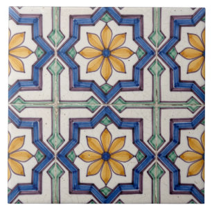 Kleurrijke Portugese Azulejo Ster Tegel Tegeltje