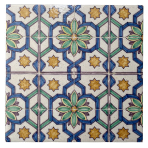 Kleurrijke Portugese Azulejo Zeshoekige Ster Tegel Tegeltje