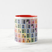 Kleurrijke Portugese Doors Rainbow Coffee Mok (kle (Center)
