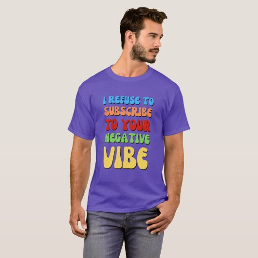 Kleurrijke POSITIEVE VIBES T-shirt (Voorkant volledig)