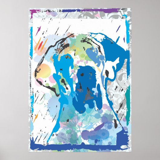 Kleurrijke poster “Great Dane" (Voorkant)