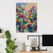 Kleurrijke Poster van Wilde Bloementuin (Thuiskantoor)