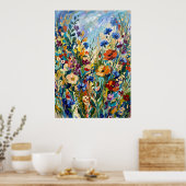 Kleurrijke Poster van Wilde Bloemenweide (Keuken)