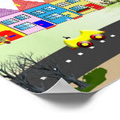 Kleurrijke Posterprint voor Kinderkamer met Cute H Poster (Hoek)