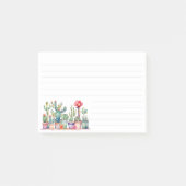 Kleurrijke potcactussen en vetplanten gevoerd post-it® notes (Voorkant)
