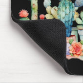 Kleurrijke potcactussen en vetplanten muismat (Hoek)