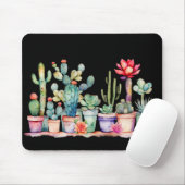 Kleurrijke potcactussen en vetplanten muismat (Met muis)